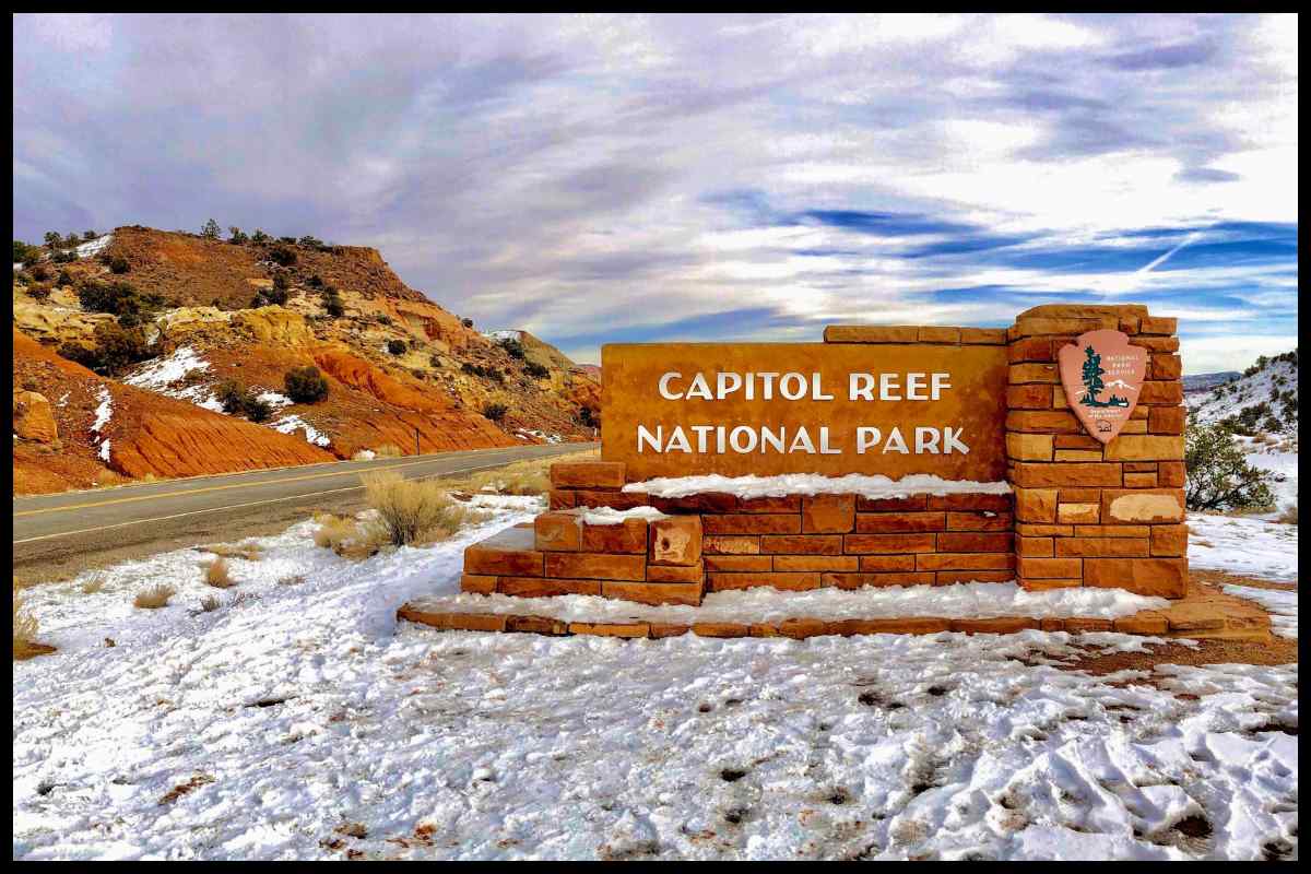 Capitol Reef National Park on winter