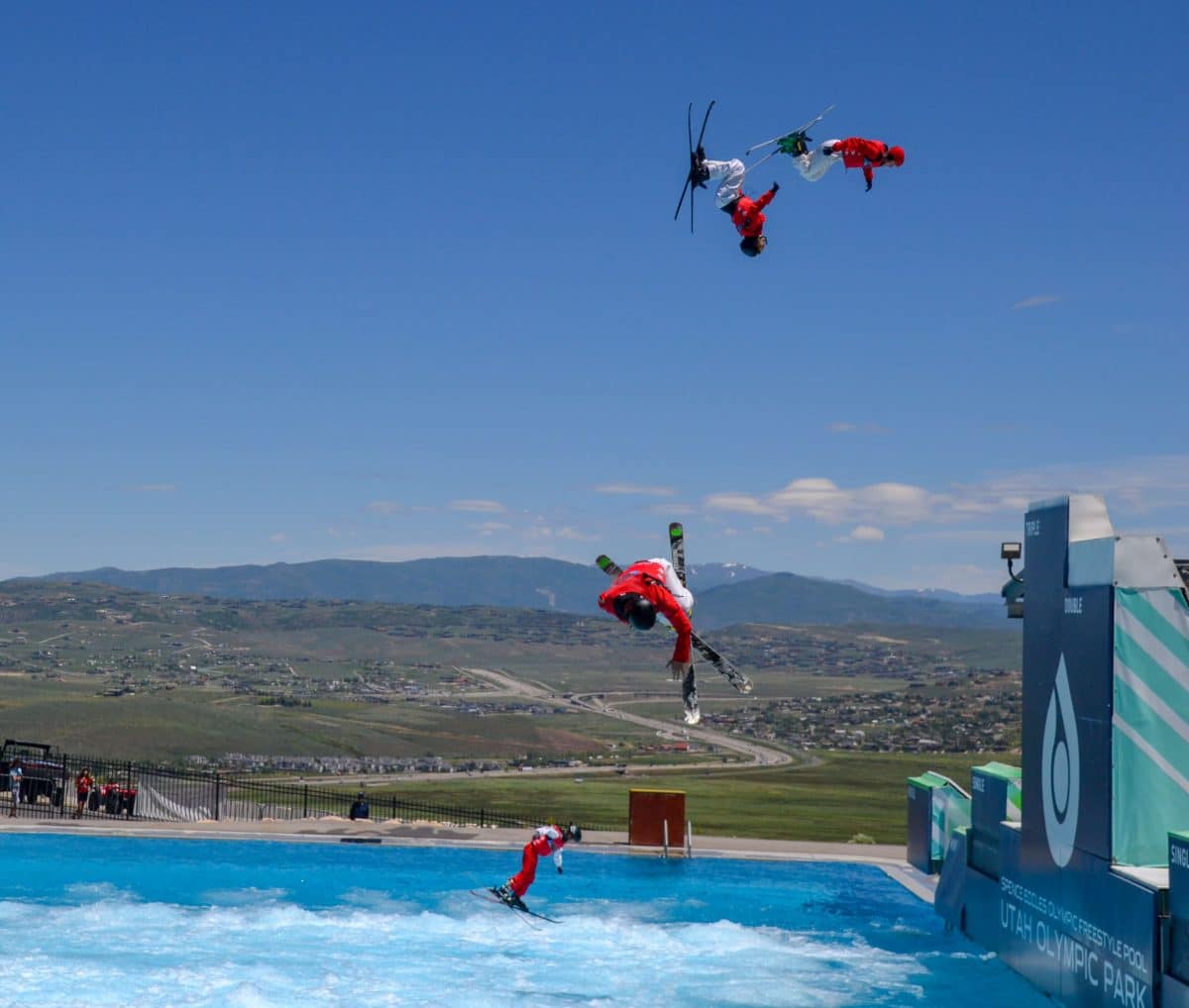 Utah Olympic Park freestyle aerial skiers